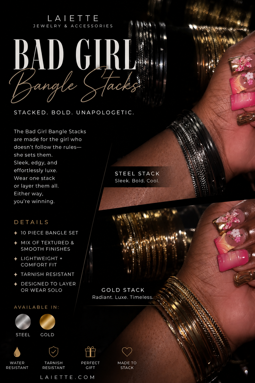 PREMIUM “Bad Girl” Bangles Stack