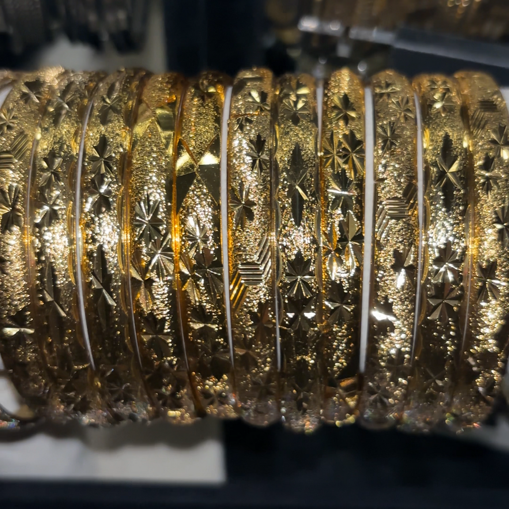PREMIUM 5pc Gold Plated Engraved Bangles