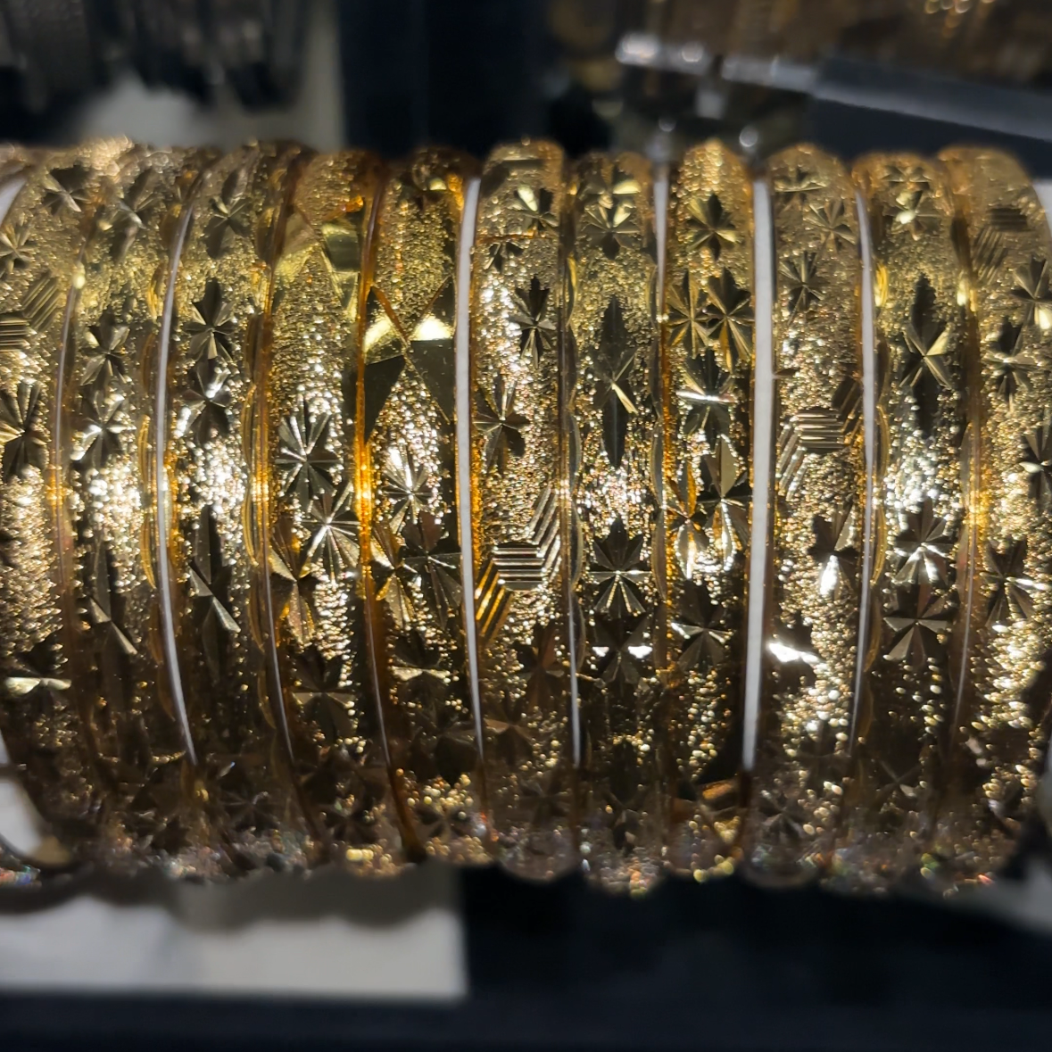 PREMIUM 5pc Gold Plated Engraved Bangles