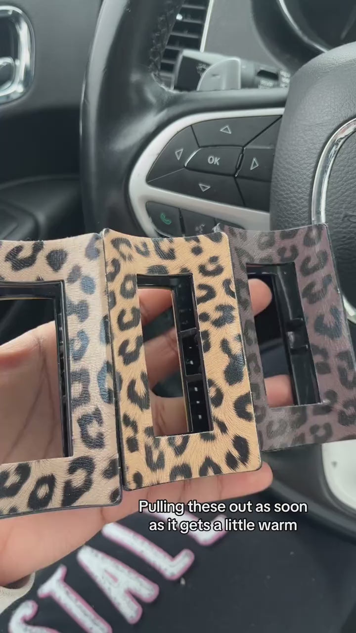 Cheetah Print Square Hair Clips